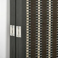 HOMCOM Raumteiler, faltbar, Kiefernholz/Bambus, 180 x 180 cm, Braun/Schwarz(m-8)
