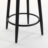 HOMCOM Lot de 2 Tabourets de Bar Pivotants, Chaises de Bar en Tissu Effet Lin, Dossier Capitonné, Repose-Pieds, Gris(m-14)
