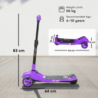 AIYAPLAY Three-Wheel Foldable Electric Scooter for Kids Aged 6-10 Years, Purple(m-3)