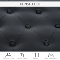HOMCOM Klavierhocker, Klavierbank mit Verstecktem Stauraum, Klavierstuhl mit Kunstleder Kissen, Pianobank, Massivholz Keyboardbank für Piano, Keyboard, 76 x 36 x 50 cm, Schwarz(m-7)