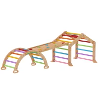 AIYAPLAY 9 in 1 Toddler Climbing Frame with Ramp, Slide, Arch, Ladder, Blackboard for 18-48 Months(m-1)