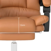 Vinsetto Massage-Bürostuhl, Schreibtischstuhl mit Heizfunktion, Drehstuhl, Liegefunktion, höhenverstellbarer PC-Stuhl, Hellbraun(m-9)