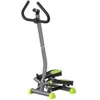 HOMCOM Máquina de Step Stepper Fitness em Casa com Tela LCD Alça e Pedais Antiderrapantes para Ginásio 55x44x108 cm Cinzento(m-1)