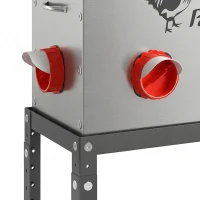PawHut Mangeoire Automatique à Poulet 27L, 6 Ports, Hauteur Reglable, Couvercle Verrouillable, 42x25x55cm, Acier, Argent(m-12)