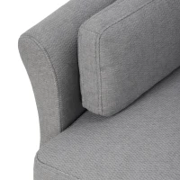 HOMCOM Gestoffeerde fauteuil met pocketvering en massief houten poten, donkergrijs(m-13)