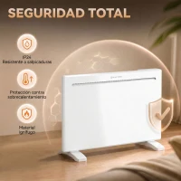 HOMCOM Calefactor Eléctrico Inteligente de Pared o Independiente 1500 W Temporizador Semanal Wifi Ventana Abierta y Antihielo(m-8)