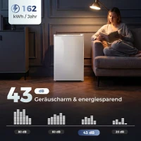 HOMCOM Mini-vriezer 85 liter, compacte vrijstaande vriezer met omkeerbare deur en instelbare temperatuur, wit(m-7)