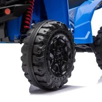 AIYAPLAY Quad Eléctrico Niños 24V 2 Plazas 2 Motores 120 W Batería de Litio Suspensión Arranque Suave 4-6 km/h 3-8 Años Azul(m-12)