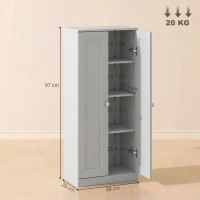 HOMCOM Narrow Bathroom Cabinet, Slim Storage Cabinet with 2 Doors & 4 Tiers, Freestanding Narrow Cupboard(m-3)