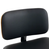HOMCOM Bar Stools 360° Swivel Breakfast Bar Stools Padded PU Seat Footrest Set of 2 Black(m-10)