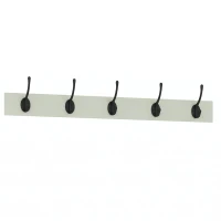 HOMCOM Hallway Storage Unit, Hallway Furniture Set with Shoe Storage Cabinet and 5 Hooks Coat Rack, Light Green(m-13)