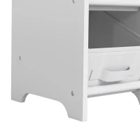 AIYAPLAY Meuble Rangement Enfant à 3 Niveaux avec 4 Porte-livres, 3 Bacs en Tissu et Compartiment, 64,5 x 30 x 66 cm, Blanc(m-12)