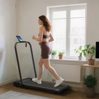 SPORTNOW 2.5HP Walking Pad, 1-6km/h Folding Treadmill with Remote Control and LED Display for Home Gym Office, Orange(m-10)