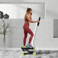HOMCOM Máquina de Step Stepper Fitness em Casa com Tela LCD Alça e Pedais Antiderrapantes para Ginásio 55x44x108 cm Branco(m-2)