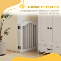 PawHut Barrera de Seguridad Plegable para Perros Pequeños Rejilla de Protección de 4 Paneles con Patas 208x61 cm Blanco(m-5)