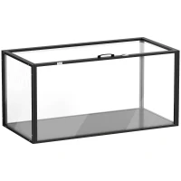 PawHut Jaula para Hámster Hábitat de Roedores Transparente con Vista Panorámica 360° Antimordiscos 105x51x51cm Negro(m-1)