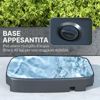 Outsunny Ombrellone a Braccio 2.5x2.5 m con Base Riempibile, Manovella e Testa Inclinabile, Grigio Scuro(m-4)
