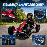 AIYAPLAY Go-Kart electric pentru copii 12V cu 2 motoare, roșu(m-7)
