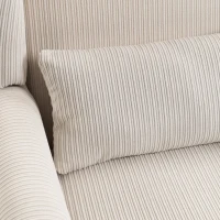 HOMCOM Oorfauteuil met armleuningen, loungefauteuil van cord met lendenkussen, hoge rugleuning, beige(m-11)