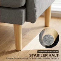 HOMCOM Gestoffeerde fauteuil met pocketvering en massief houten poten, donkergrijs(m-7)