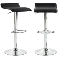 HOMCOM Conjunto de 2 Bancos de Bar Giratórios Bancos Altos de Cozinha com Altura Ajustável 62-83 cm com Encosto e Apoio para os Pés Preto(m-1)