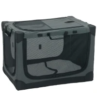 PawHut Cușcă de Transport Pliabilă pentru Câini și Pisici, din Oxford Respirabil 600D, 76x54x54 cm, Galben-Verzui(m-1)