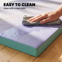 SPORTNOW Foldable Gymnastics Mat, 6 ft Long & Four Folding Thick Exercise Tumbling Mat with Carrying Handles, Green & Purple(m-6)