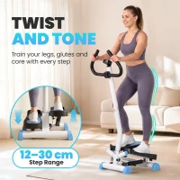 HOMCOM Twister Stepper, Step Machine with Adjustable Resistance, LCD Screen - Blue(m-4)