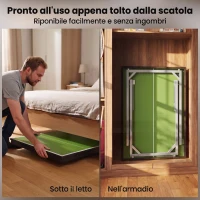 HOMCOM Tavolo da Ping Pong Pieghevole per Interni, Tavolo Ping Pong con Rete, Montaggio Non Richiesto, 182x91 cm, Verde(m-7)