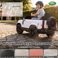 AIYAPLAY Carro Elétrico SUV Land Rover Defender 12 V para Crianças com Comando, Suspensão e Arranque Suave, Branco(m-6)
