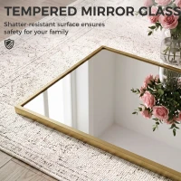 HOMCOM 40 x 110 cm Full Length Wall Mirror, Rectangular Mirror with Adjustable Hooks, Over the Door or Wall Mounted, Gold Tone(m-6)