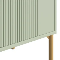 HOMCOM Modern Bedside Tables Set of 2, Side Tables with Drawer and Metal Legs for Living Room, Bedroom, Light Green(m-13)