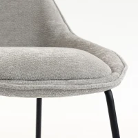 HOMCOM Lot de 2 Tabourets de Bar, Chaises de Bar en Chenille, Assise Rembourrée 64H cm, Dossier et Repose-Pieds, Gris(m-12)