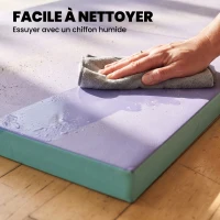 SPORTNOW Tapis de gymnastique pliable portable, tapis de sport épais en 4 parties avec poignées, 180 x 60 x 5 cm, vert et violet(m-6)