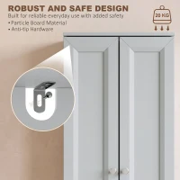 HOMCOM Narrow Bathroom Cabinet, Slim Storage Cabinet with 2 Doors & 4 Tiers, Freestanding Narrow Cupboard(m-7)