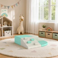 AIYAPLAY Parcours Motricité Bébé 4PCS, Motricité Bébé en Mousse EPE, Antidérapante, 1-3 Ans, 80 x 80 x 20 cm, Vert Clair(m-2)