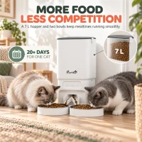 PawHut 7L Automatic Cat Feeder with App Control, 2.4G/5G WiFi, Timer, 15 Meals/Day, Dual Power, 10s Voice Recording, Anti-Clog(m-5)