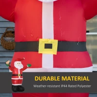 Outsunny 8ft Inflatable Christmas Santa Claus Holds Light Sign of Blessings, Blow-Up Outdoor LED Yard Display for Lawn Garden Party(m-5)