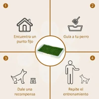 PawHut Arenero para Perros con Césped Artificial Rejilla y Bandeja para Entrenamiento de Cachorros 46,5x34x5,5 cm Multicolor(m-7)