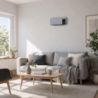 HOMCOM Aquecedor Elétrico de Parede 1000W/2000W com Ecrã LED Controlo Remoto Termostato Temporizador para Áreas de 15-20 m² 54,5x12x21,5 cm Cinzento(m-8)