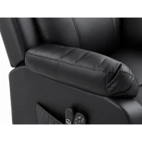 HOMCOM Poltrona Reclinabile Elettrica con Alzapersona, Massaggio a 8 Punti, Riscaldamentoe e Poggiatesta Regolabile a 3 livelli, in PU, con USB, Nero(m-17)