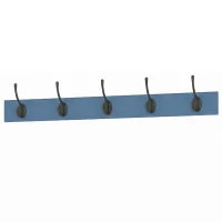 HOMCOM Hallway Storage Unit, Hallway Furniture Set with Shoe Storage Cabinet and 5 Hooks Coat Rack, Blue(m-13)