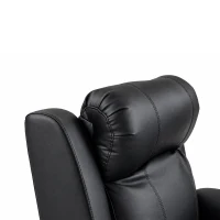 HOMCOM Poltrona Reclinabile Elettrica con Alzapersona, Massaggio a 8 Punti, Riscaldamentoe e Poggiatesta Regolabile a 3 livelli, in PU, con USB, Nero(m-15)