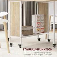 HOMCOM Mobiler Klapptisch Klapptisch, 2 klappbare Flächen, 130 cm x 80 cm x 74 cm, Naturholzfarben(m-5)