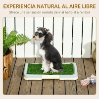 PawHut Arenero para Perros con Césped Artificial Rejilla y Bandeja para Entrenamiento de Cachorros 46,5x34x5,5 cm Multicolor(m-4)
