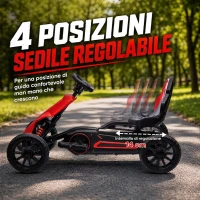 HOMCOM Go Kart Elettrico per Bambini 3-8 Anni, 12V 3-5 km/h, con Cintura di Sicurezza, Capacità 30 kg, Rosso(m-6)