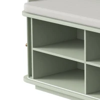 HOMCOM Hallway Storage Unit, Hallway Furniture Set with Shoe Storage Cabinet and 5 Hooks Coat Rack, Light Green(m-12)