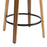 HOMCOM Bar Stools 360° Swivel Breakfast Bar Stools Padded PU Seat Footrest Set of 2 Black(m-13)