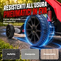 HOMCOM Go Kart Elettrico per Bambini 3-8 Anni, 12V 3-5 km/h, con Cintura di Sicurezza, Capacità 30 kg, Rosso(m-5)