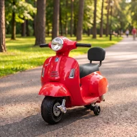 AIYAPLAY Moto Eléctrica para Niños 1.5-3 Años MINI VESPA GTS 6V, Roja(m-9)